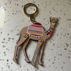 Kate Spade Camel Keychain with Colorful Saddle
